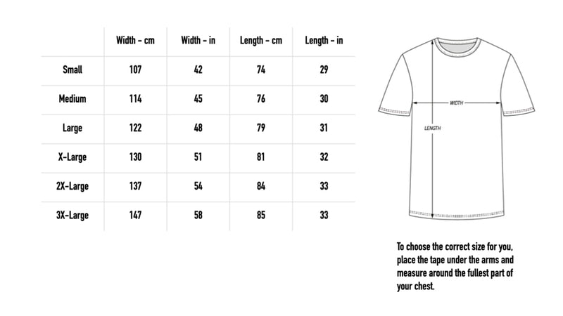 Size chart for Logo Football Jersey - Black